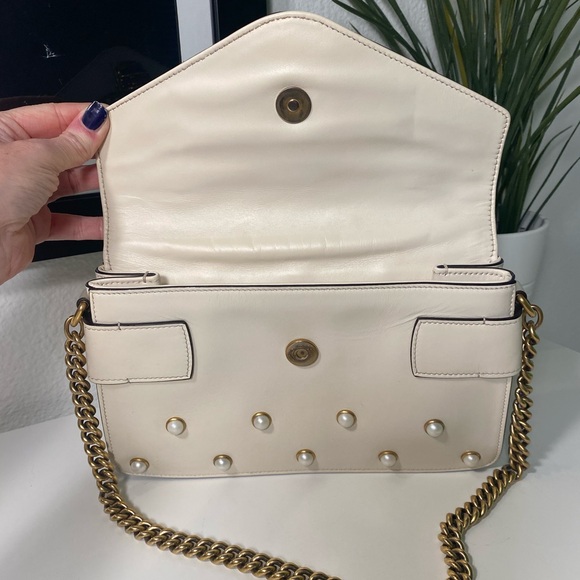 GUCCI Queen Margaret Broadway Bee Pearl Studs Bag COA - Picture 8 of 17